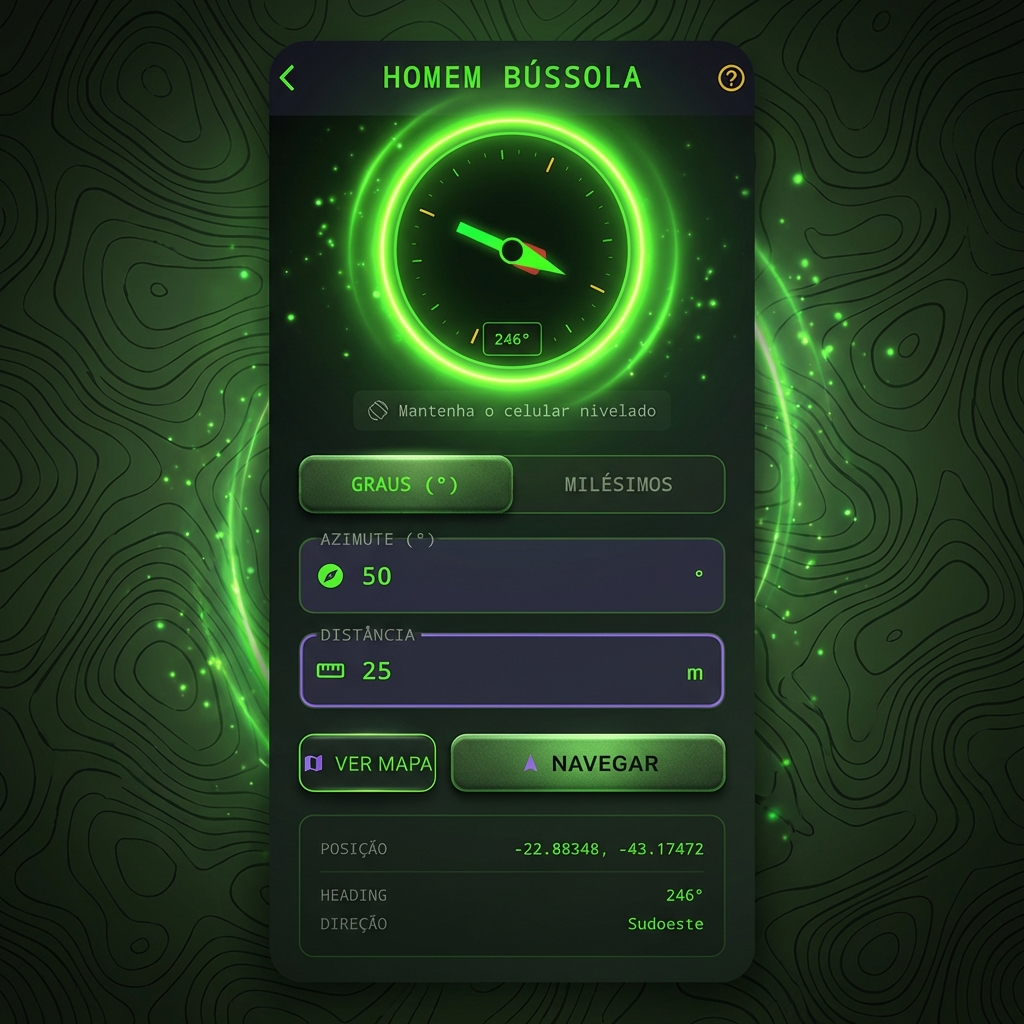 PO Virtual tactical compass with neon glow